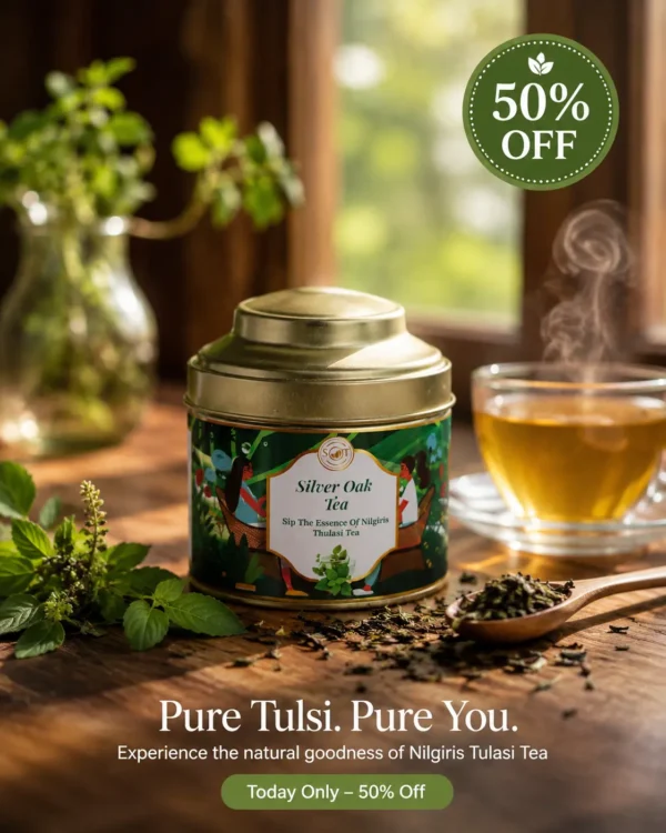 Nilgiri Thulasi Tea | Tea Dust | Silver Oak Tea Factory Ooty (50g)