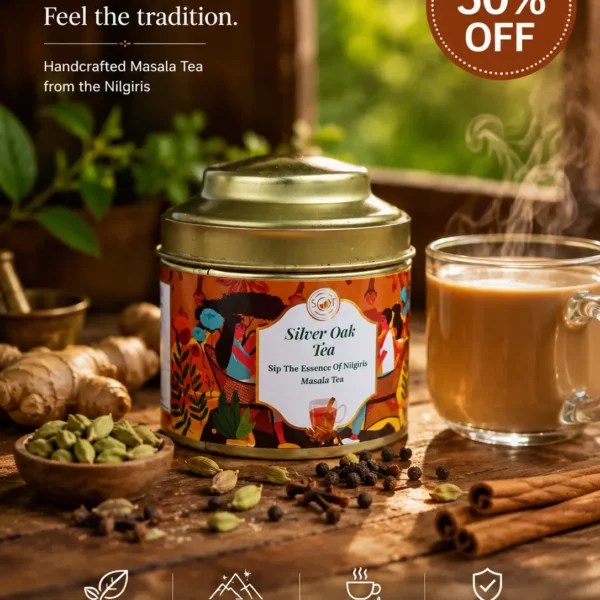 Nilgiri Masala Tea | Tea Dust | Silver Oak Tea Factory Ooty (50g)