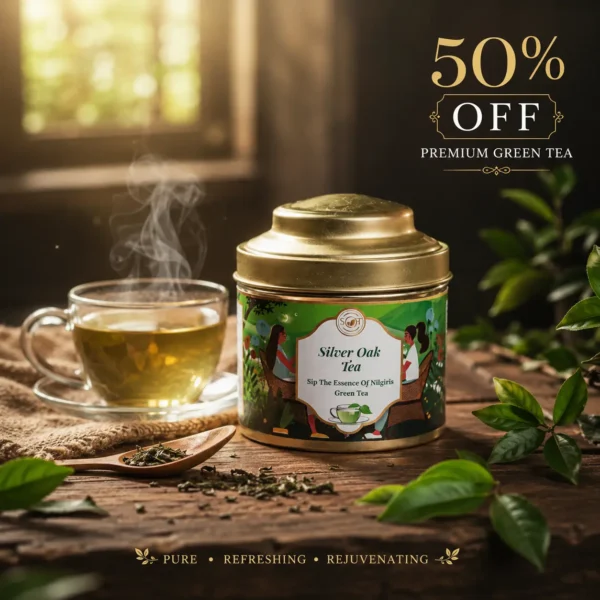 Nilgiri Green Tea | Tea Dust | Silver Oak Tea Factory Ooty (50g)